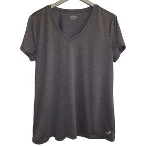 BCG Gray‎ Space Dye Short Sleeve V-Neck Athletic Tee T-Shirt XL